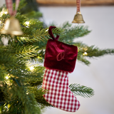 THE BURGUNDY GINGHAM STOCKING DECORATION