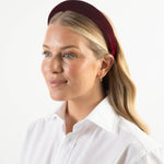 burgundy velvet padded occasion wear headband