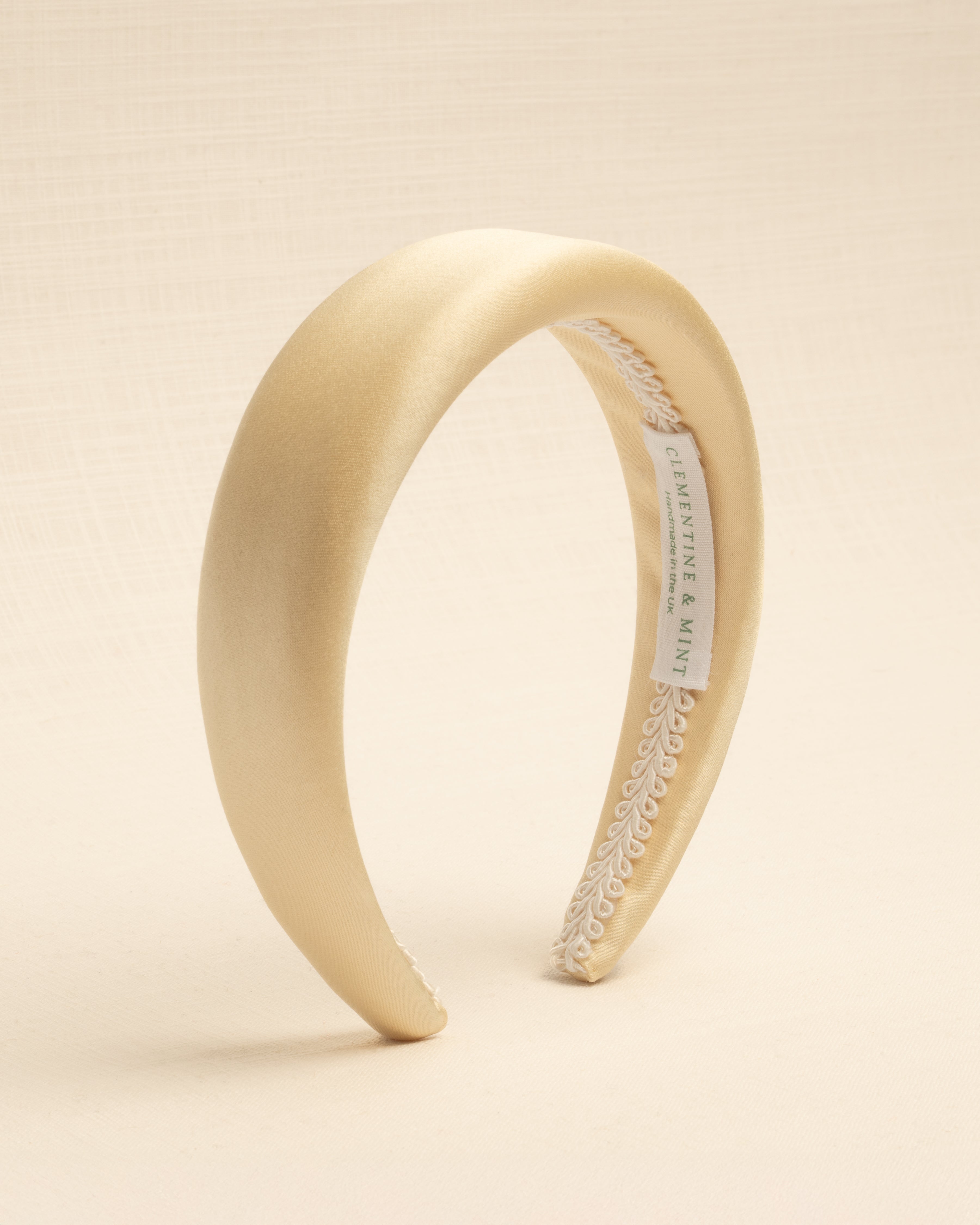 yellow satin headband