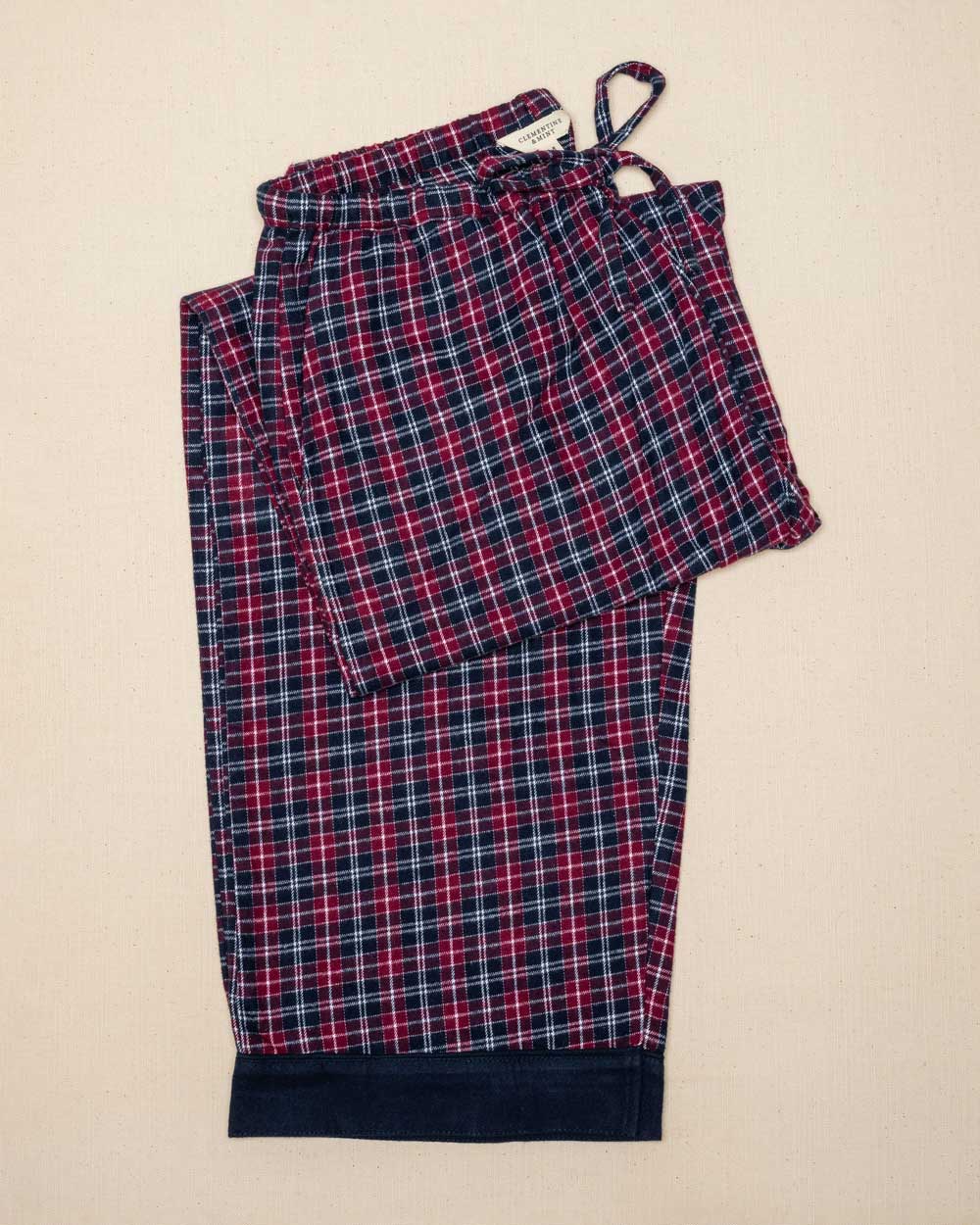 burgundy tartan pyjamas bottoms