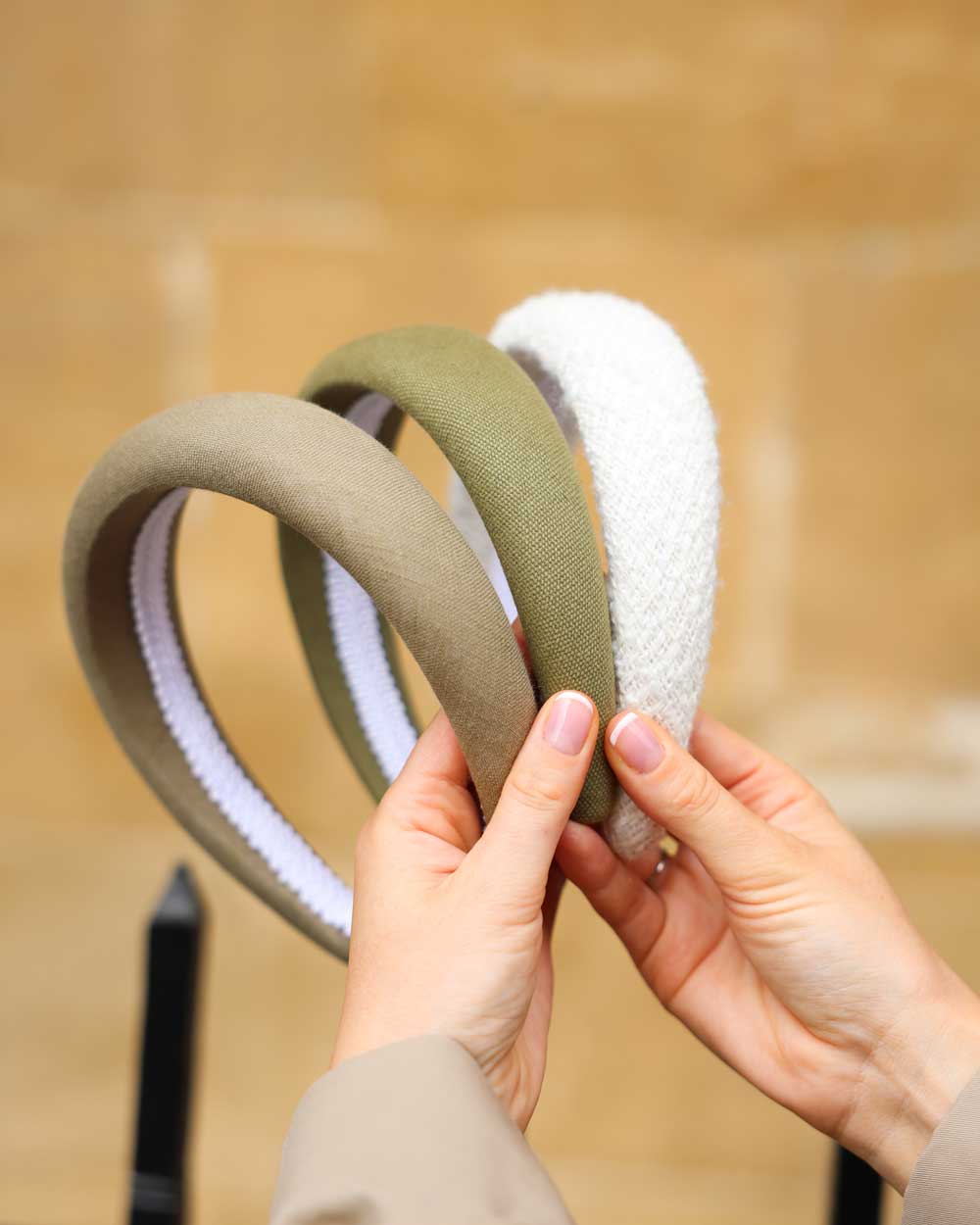 Coffee brown linen women's headband