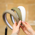 Coffee brown linen women's headband