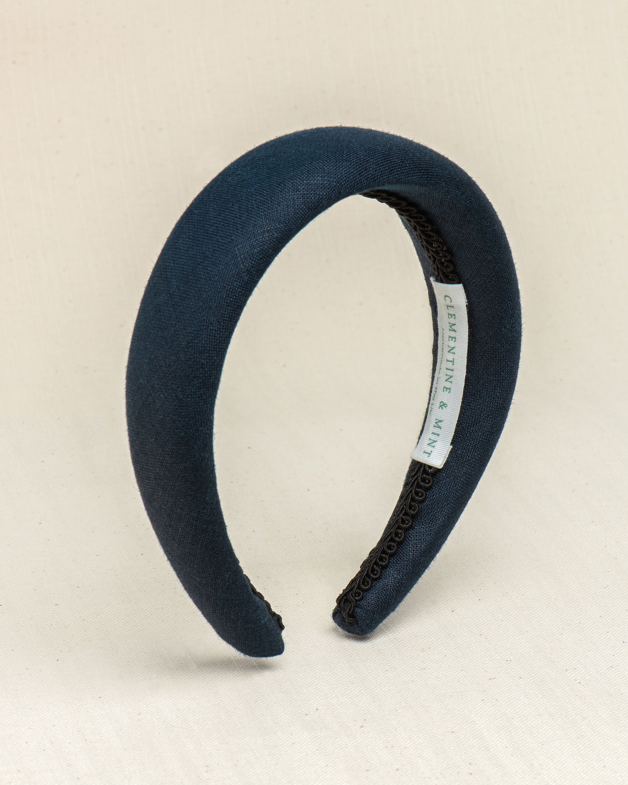 Navy blue linen headband for women wedding guest