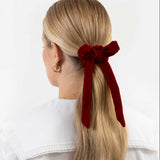 THE RED VELVET SCRUNCHIE WITH BOW