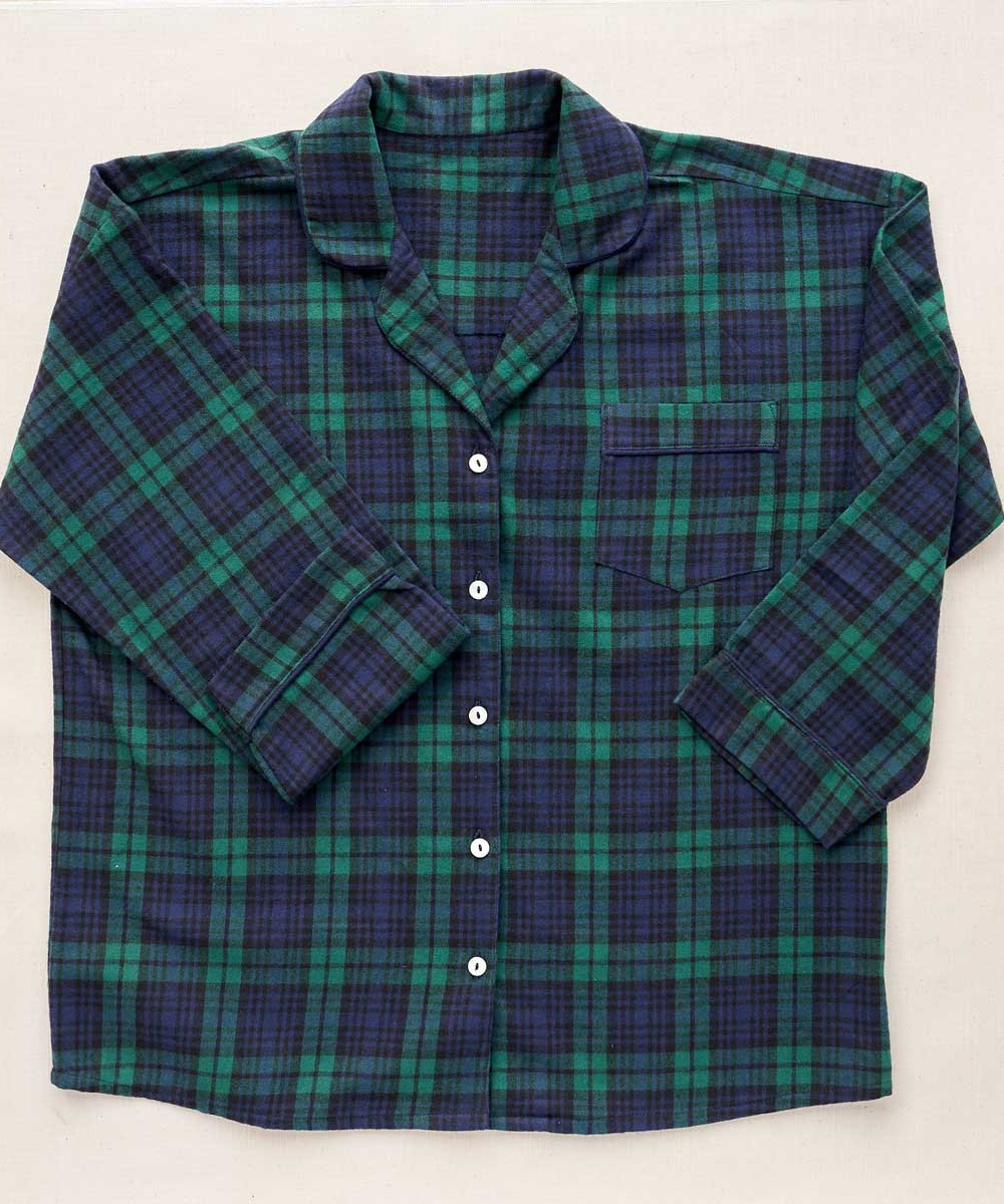 women's black watch tartan pyjama top