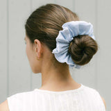THE BLUE CHAMBRAY LACE SCRUNCHIE