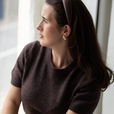 Brown satin womens headband for wedding guest