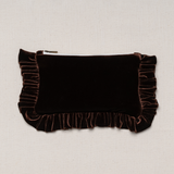 The Brown Velvet Mini Ruffled Pouch