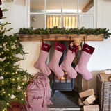 THE BURGUNDY GINGHAM CHRISTMAS STOCKING