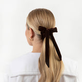 THE CHOCOLATE BROWN VELVET SCRUNCHIE WITH BOW
