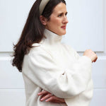 Coffee brown linen women's headband