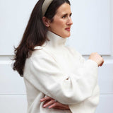 Coffee brown linen women's headband