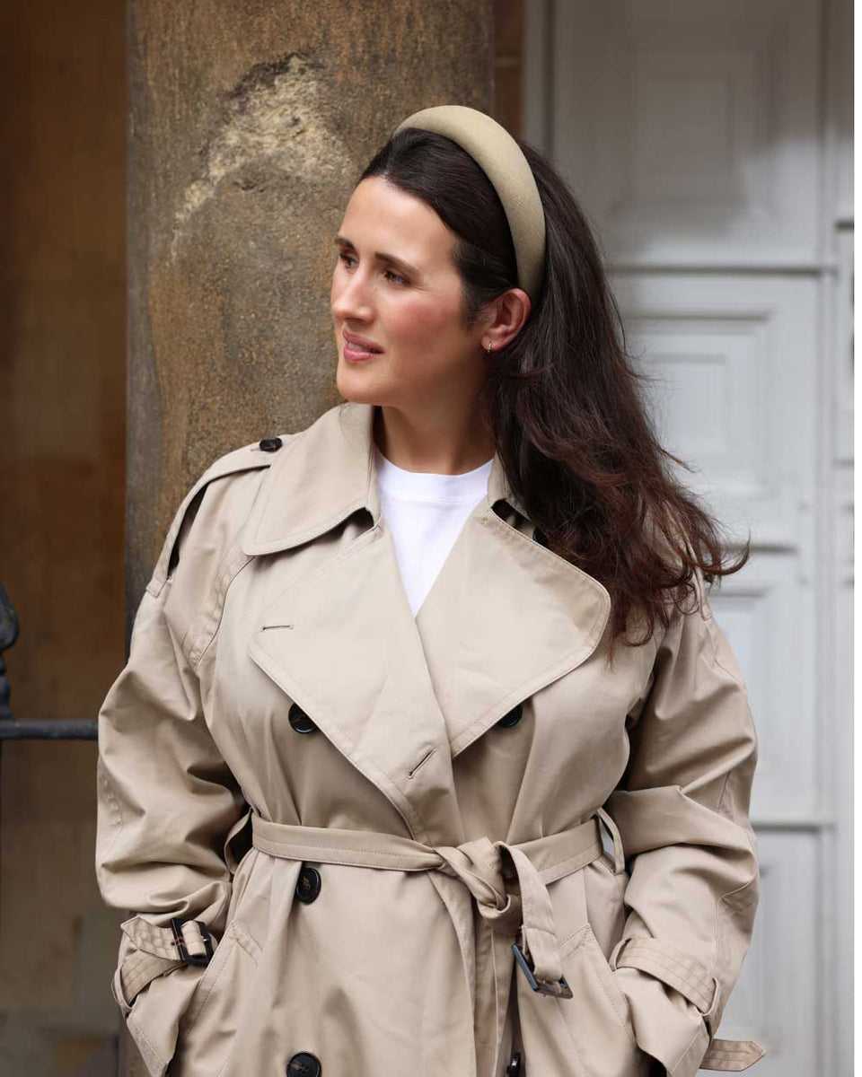 THE COFFEE BROWN LINEN SLIM HEADBAND Clementine & Mint