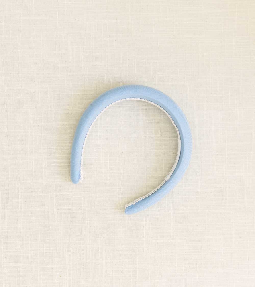 Cornflower blue linen headband
