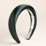 forest green satin womens padded headband