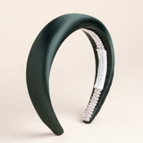 forest green satin womens padded headband