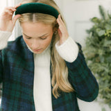 forest green velvet women's headband