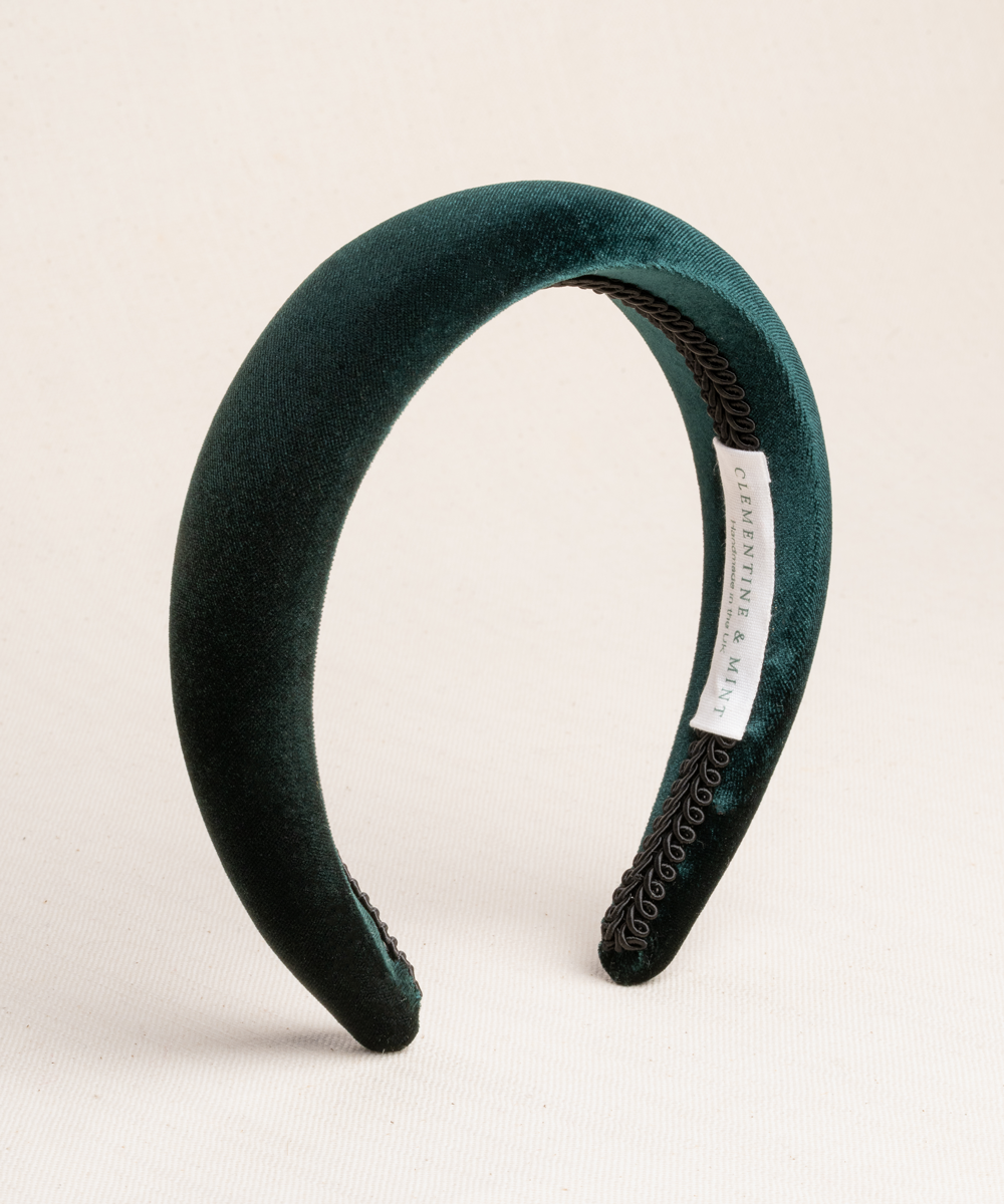 forest green velvet headband