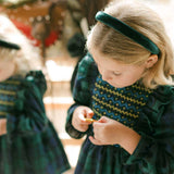 THE FOREST GREEN VELVET CHILDREN'S HEADBAND