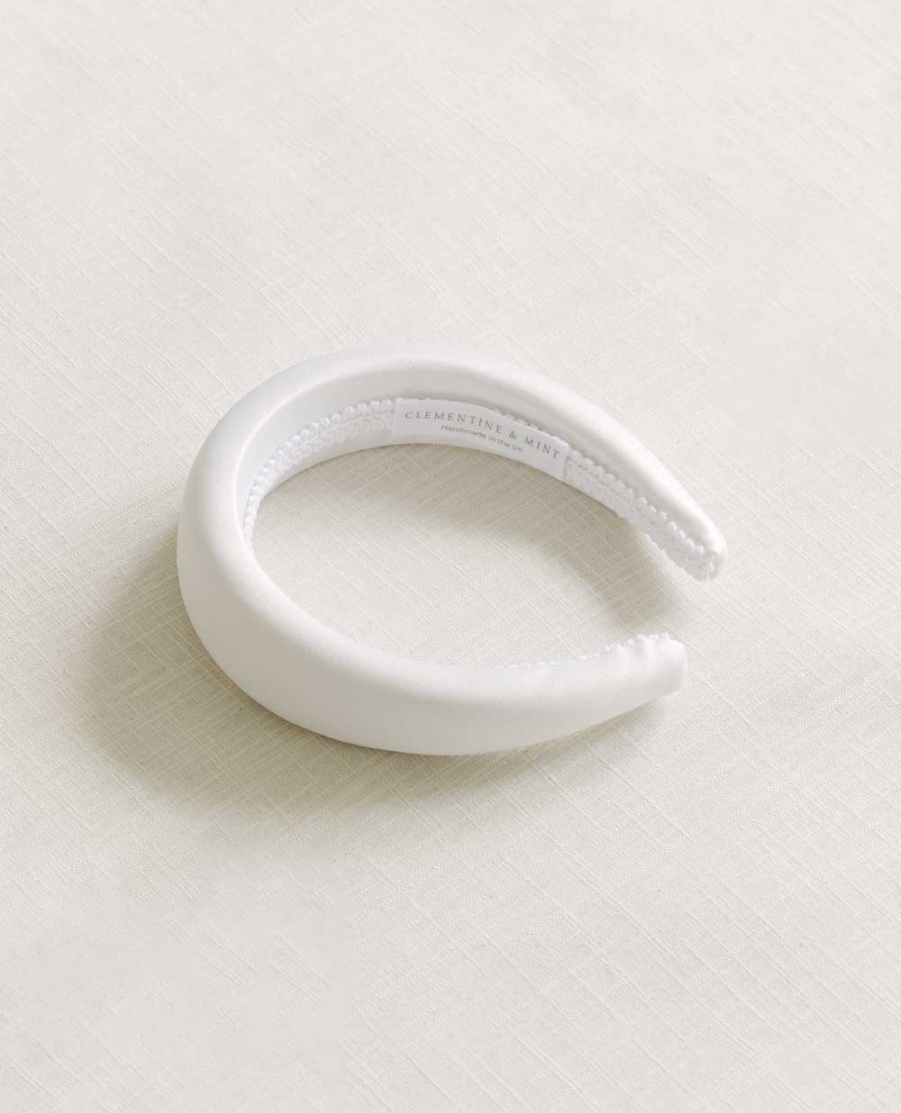 ivory satin headband, silk headband, bridal headband, bridal hair accessory, padded headband