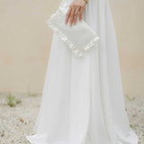 The Ivory Satin Mini Ruffled Pouch - PRE ORDER