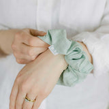 THE MINT GREEN LINEN SCRUNCHIE