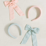 THE MINT GREEN LINEN CLASSIC BOW