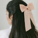 THE PEACH LINEN CLASSIC BOW