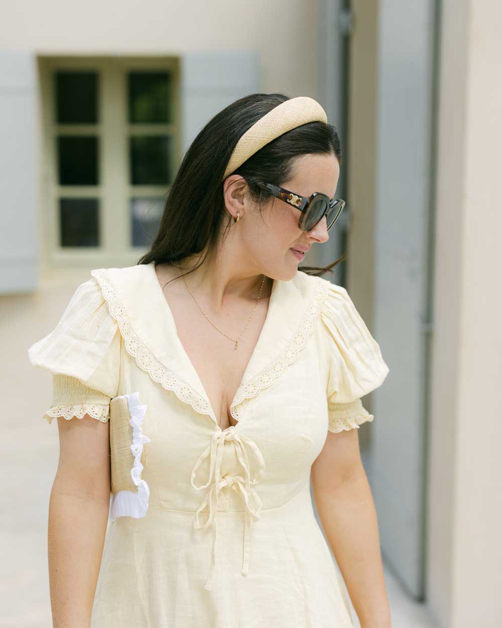 raffia straw women's headband