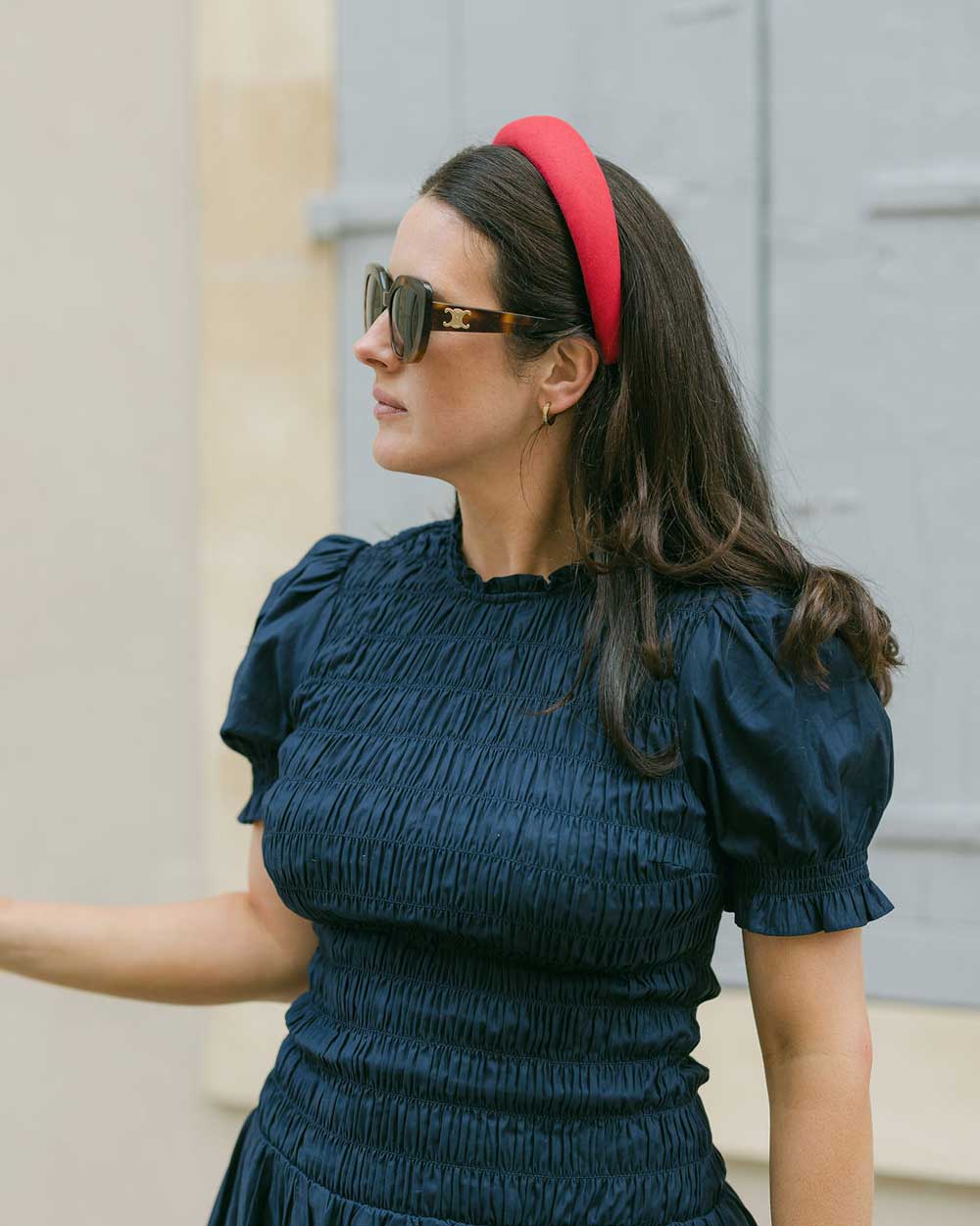 red linen women's headband