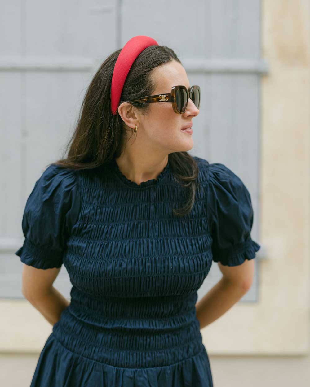 red linen headband