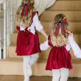 THE RED TARTAN CHILDREN'S BOW