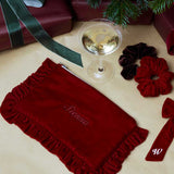 The Red Velvet Ruffled Pouch