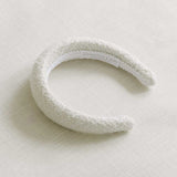 white tweed headband. Hair accessory. linen headband