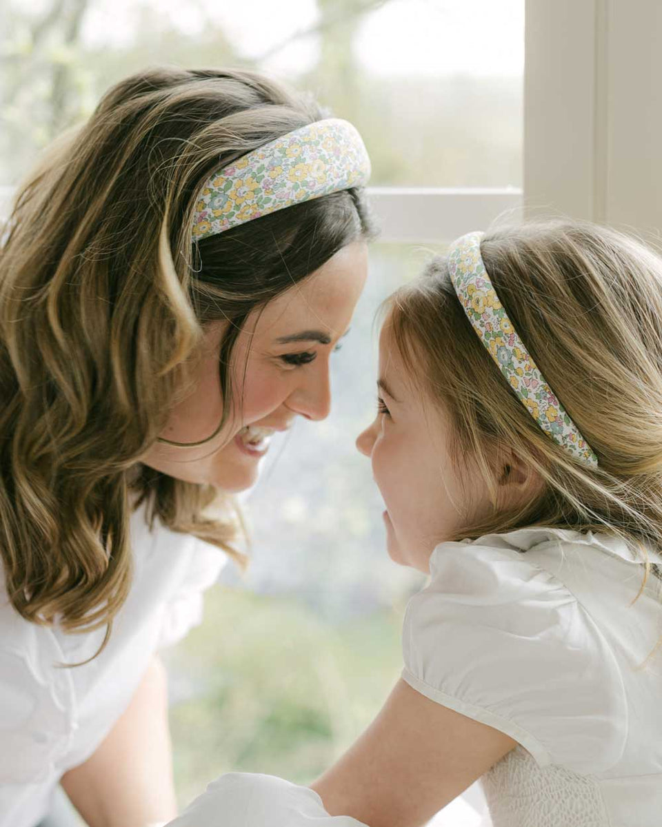 THE YELLOW FLORAL HEADBAND MADE WITH LIBERTY FABRIC Clementine & Mint
