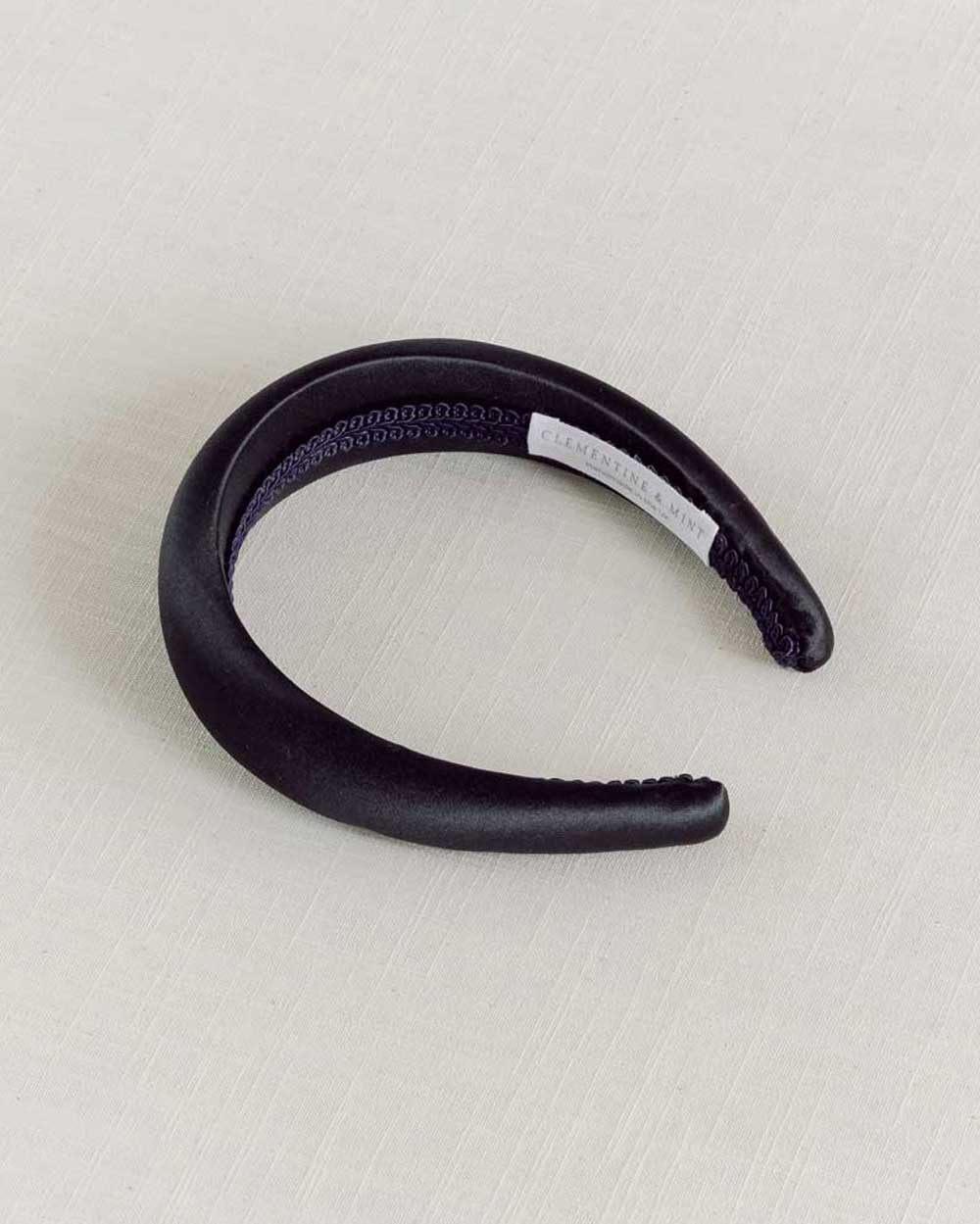 Black satin women's headband