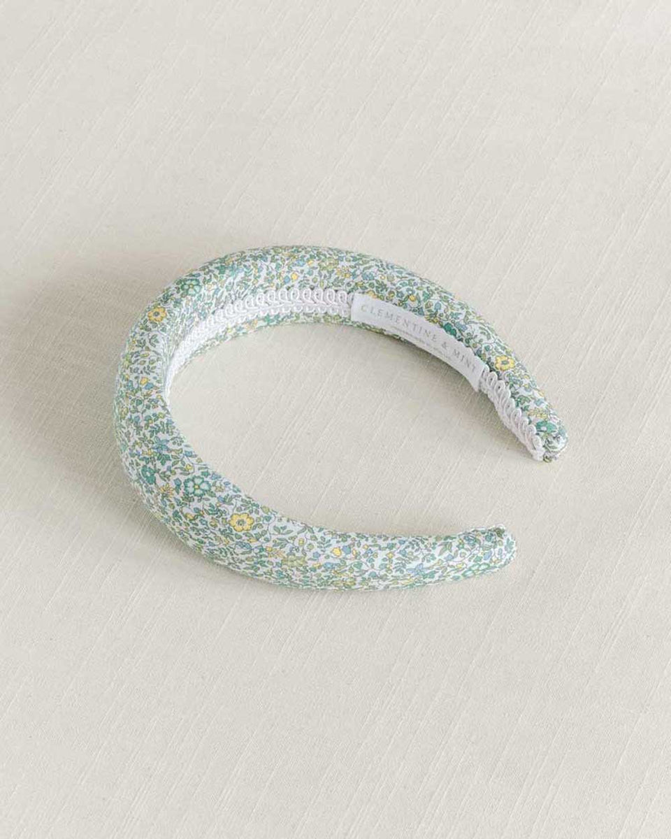 THE GREEN FLORAL HEADBAND MADE WITH LIBERTY FABRIC Clementine & Mint