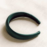 forest green satin womens padded headband