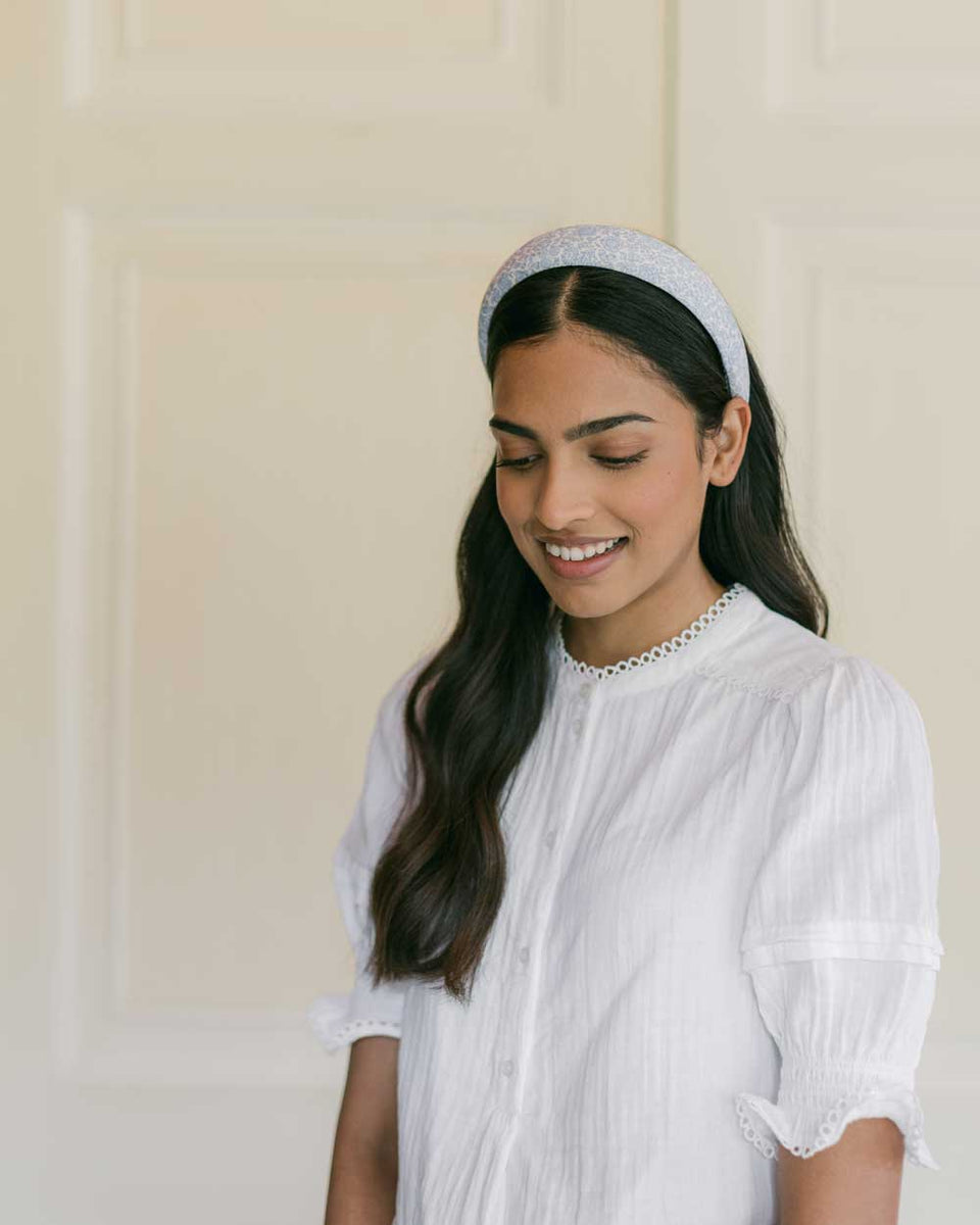 THE LIGHT BLUE FLORAL HEADBAND MADE WITH LIBERTY FABRIC Clementine & Mint
