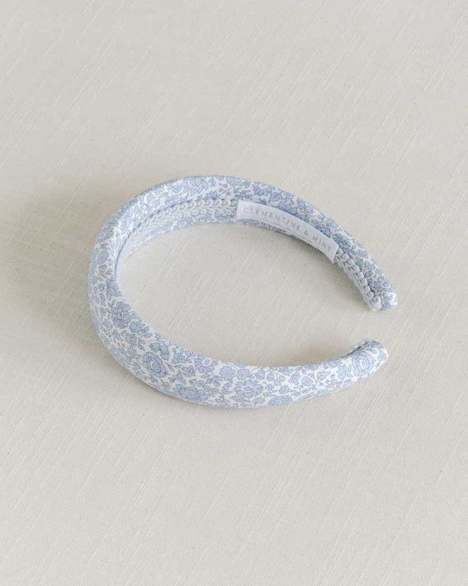 THE LIGHT BLUE FLORAL HEADBAND MADE WITH LIBERTY FABRIC Clementine & Mint