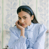 navy blue linen headband