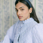 navy blue linen headband