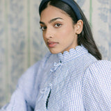 navy blue linen headband