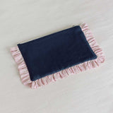 The Navy Blue Pouch with Pink Liberty Ruffles