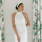THE WHITE SATIN PADDED HEADBAND