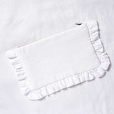 The White Linen Ruffled Pouch