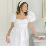 THE WHITE SATIN PADDED HEADBAND