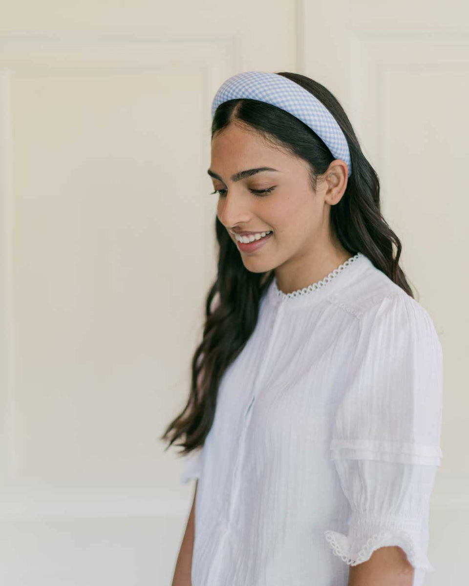 THE BLUE GINGHAM HEADBAND Clementine & Mint