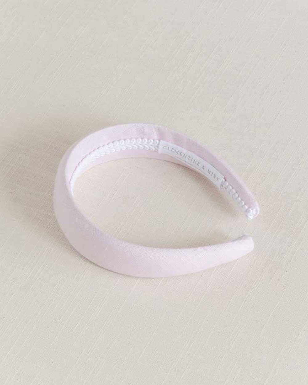 light pink linen headband