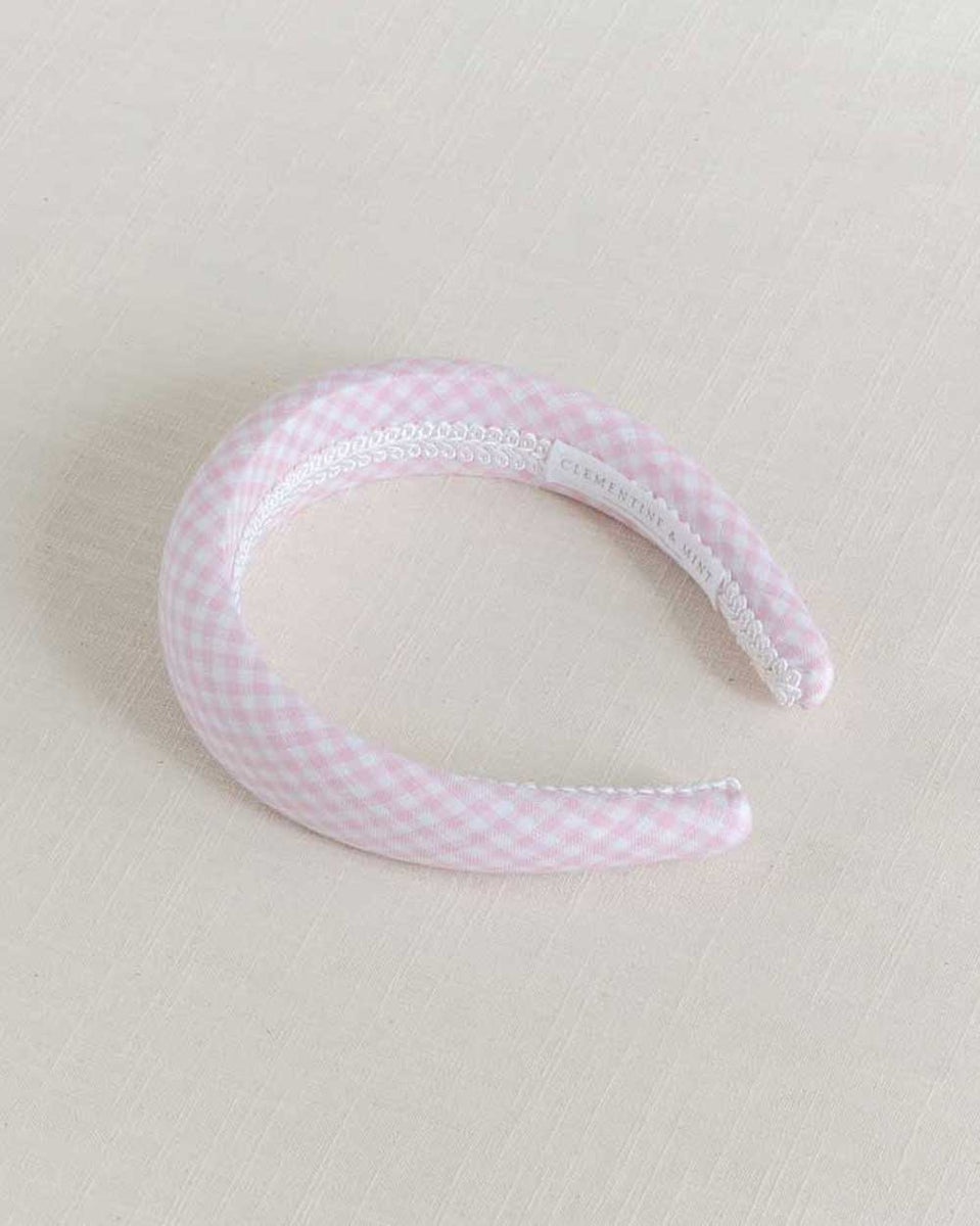 THE PINK GINGHAM HEADBAND Clementine & Mint